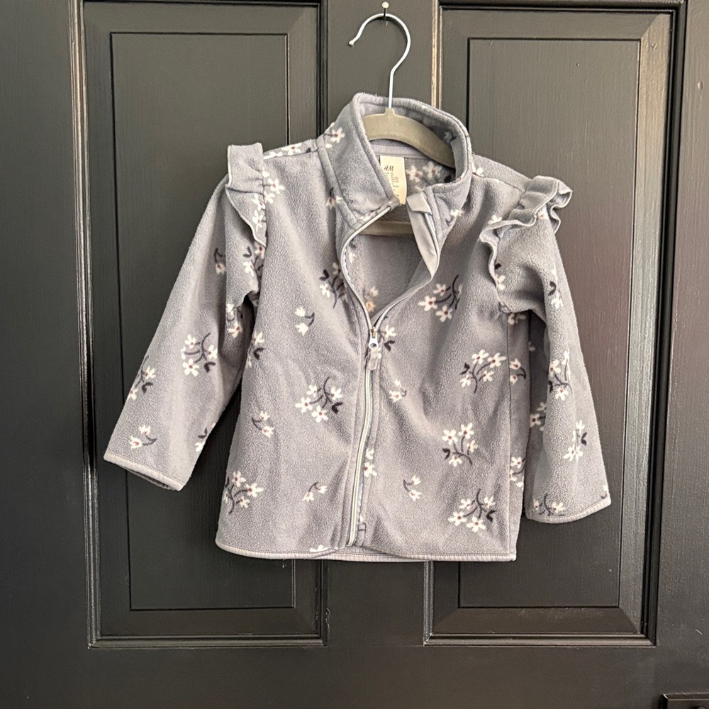 H&M Kids Floral Gray Puffer Jacket